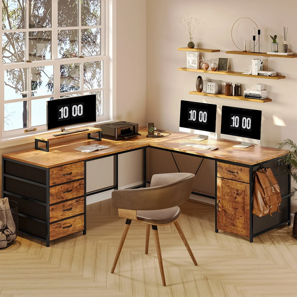 Boost Your Productivity with an L-Shaped Desk with Drawers