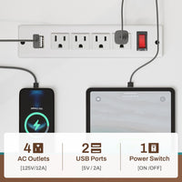 Sikaic L Shaped Reversible Gaming Desk With Power Outlets Keyboard Tray White