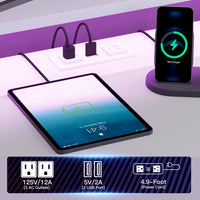 Sikaic 79" L Shaped Carbon Fiber Gaming Desk with 2 Fabric Drawers LED Light Storage Shelf White