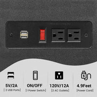 Sikaic Nightstand Nightstand with Charging Station 2 Storage Drawer and Open Cubby Black