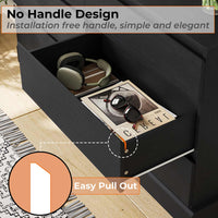 Sikaic Dressers 51.5 Inches Width 6 Drawers Dresser Large Capacity Clothing Storage Cabinet Black