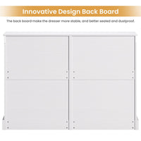 Sikaic Dressers 8 Drawers Long Double Dresser with Storage Organizer White