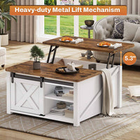 Sikaic Coffee Table 31.5" Lift Top Coffee Table with Storage Square Table Living Room Large Hidden Storage Compartment and Adjustable Shelves White