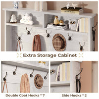 Sikaic Hall Tree Hall Tree with Bench and Shoe Storage Embossed White