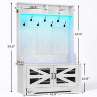 Sikaic Hall Tree Hall Tree with Bench and Shoe Storage Embossed White