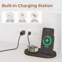 Sikaic Makeup Vanity Makeup Vanity Set with Mirror and Lights Charging Station RGB Jewelry Storage Shelves White