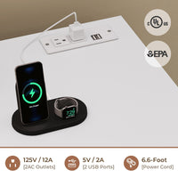 Sikaic Dresser White Dresser for Bedroom with LED Lights Charging Station Modern Double Wide Drawer Organizer Cabinet