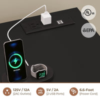 Sikaic Dresser Black Dresser for Bedroom with LED Lights Charging Station Modern Double Wide Drawer Organizer Cabinet