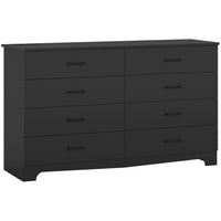 Sikaic Dresser 55.1 Inches 8 Drawers Modern Long Dresser with Power Outlets and Ample Storage Organizer for Bedroom Black