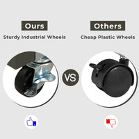 Sikaic Dining Table Folding Dining Table with 6 Wheels and 2-Layer Storage Shelf Chestnut and Grey