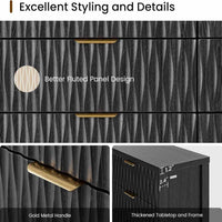 Fluted Dresser with 8 Drawers Black