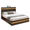 Sikaic Bed Frame Bed Frame with Charging Station Black