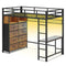 Sikaic Bed Frame Twin Loft LED Bed Frame Brown Brown / Steel / Modern