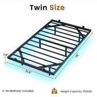 Sikaic Bed Frame Floating LED Bed Frame Black