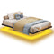 Sikaic Bed Frame Floating LED Bed Frame Black