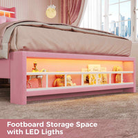 Sikaic Bed Frame Twin Princess Velvet Upholstered Bed Frame Pink Pink / Engineered Wood / Modern