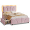 Sikaic Bed Frame Upholstered Platform LED Bed Frame with Drawers Pink Pink / Twin / Engineered Wood