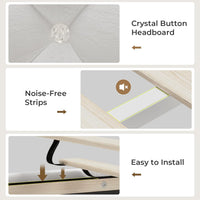 Sikaic Bed Frame Full Princess Velvet Upholstered LED Bed Frame White White / Full / Engineered Wood