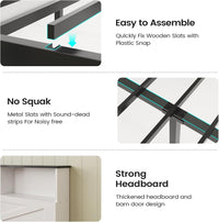 Sikaic Bed Frame Full Size Bed Frame with 4 Storage Drawers and Charging Station White White / Full / Engineered Wood