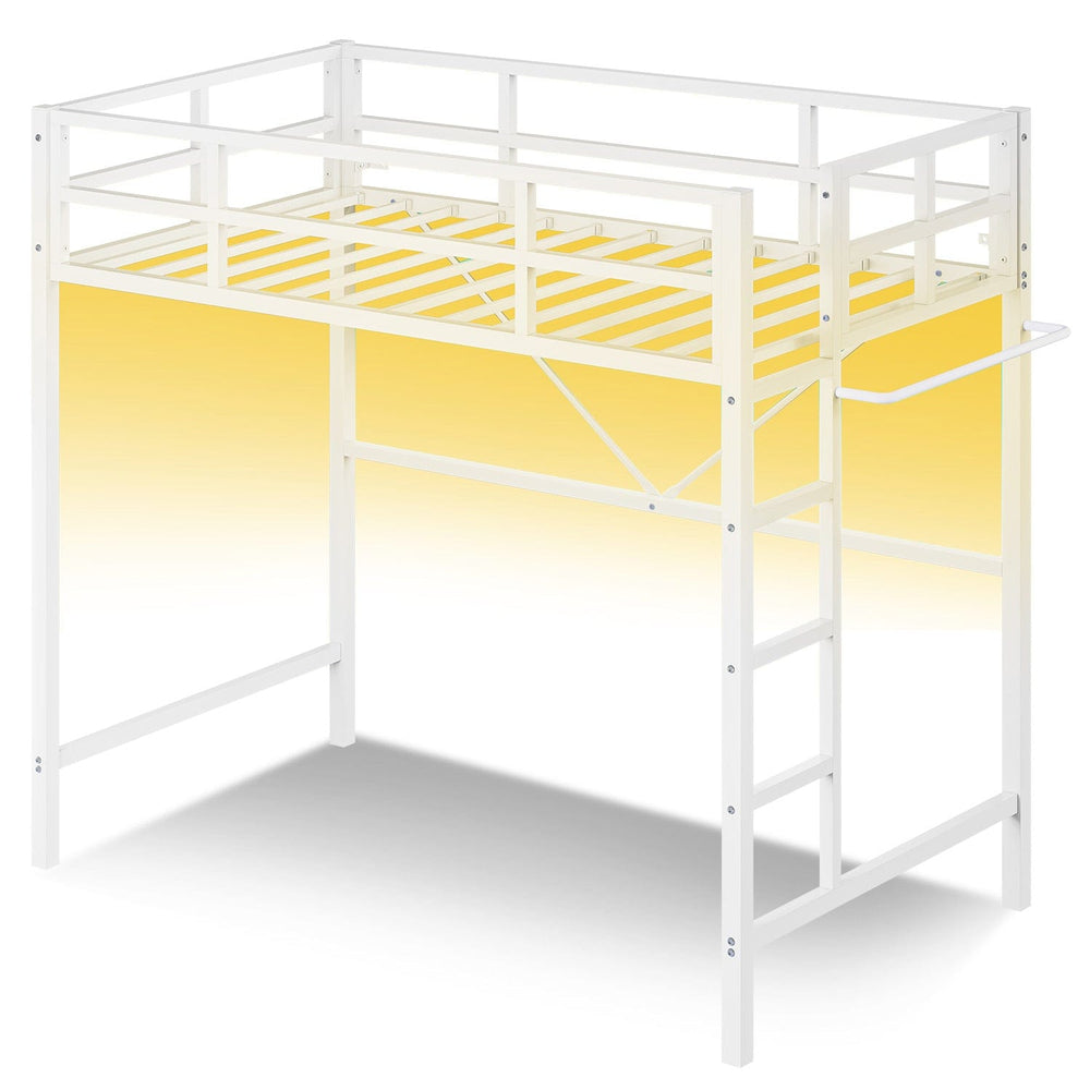 Sikaic Bed Frame Loft Twin LED Bed Frame White White / Twin / Modern