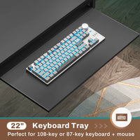 Sikaic L Shaped Reversible LED Gaming Desk with Power Outlets Strip Monitor Shelf Keyboard Tray Pegboard and Storage Shelves Black