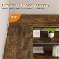 Sikaic Bookshelf 7-Tier Industrial Convertible Bookshelf with 6 Fabric Drawers Rustic Brown Brown / Industrial / Engineered Wood