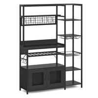 Sikaic Coffee Bar Coffee Bar Bakers Rack Black Black / Metal / Industrial