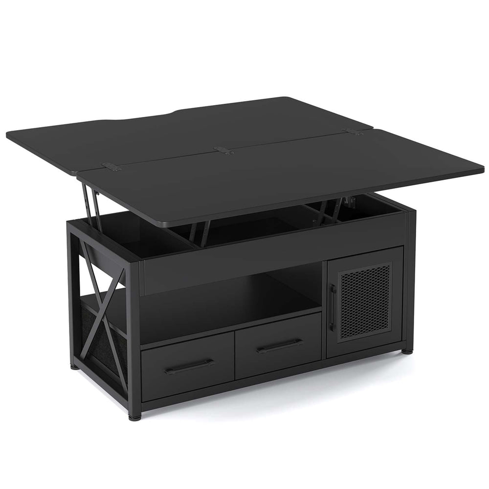 Sikaic Coffee Table 40in Lift Top Coffee Table Black Black / Engineered Wood / Modern