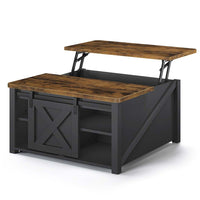 Sikaic Coffee Table 31.5 Inches Lift Top Coffee Table with Hidden Storage Black Black / Modern