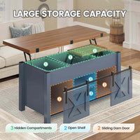 Sikaic Coffee Table 4 in 1 Multi-Function Lift Top Coffee Table with Storage and Hidden Compartment Blue Blue / Engineered Wood / Farmhouse