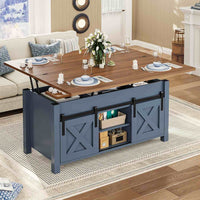 Sikaic Coffee Table 4 in 1 Multi-Function Lift Top Coffee Table with Storage and Hidden Compartment Blue Blue / Engineered Wood / Farmhouse