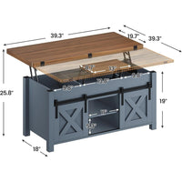 Sikaic Coffee Table 4 in 1 Multi-Function Lift Top Coffee Table with Storage and Hidden Compartment Blue Blue / Engineered Wood / Farmhouse