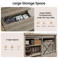 Sikaic Coffee Table 31.5 Inches Lift Top Coffee Table with Large Hidden Storage Compartment and Adjustable Shelves Grey Grey / Engineered Wood / Modern