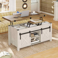 Sikaic Coffee Table 4 in 1 Multi-Function Lift Top Coffee Table White White / Engineered Wood / Farmhouse