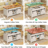 Sikaic Coffee Table 4 in 1 Multi-Function Lift Top Coffee Table White White / Engineered Wood / Farmhouse