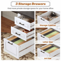 Sikaic Computer Desk 69 Inches L Shaped Computer Desk White White / Engineered Wood / Modern