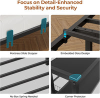 Sikaic Daybeds Twin Size Daybeds with Charging Station and Storage Shelves Black Black / Twin / Modern