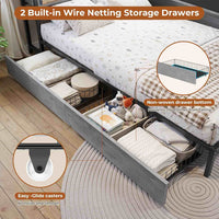 Sikaic Daybeds Twin Size Daybeds with Charging Station and Storage Shelves Grey Grey / Twin / Modern