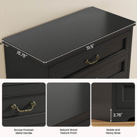 Sikaic Dresser 51.2 Inches Tall Dresser with 6 Large Drawers Black Black / Engineered Wood / Farmhouse