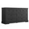 Sikaic Dresser Large Multifunctional Dresser with 7 Drawers Black Black / Engineered Wood / Farmhouse