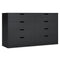 Sikaic Dresser 8 Drawers Dresser with Large Capacity Black Black / Engineered Wood / Modern
