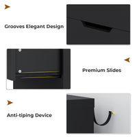 Sikaic Dresser 8 Drawers Dresser with Large Capacity for Living Room Black Black / Engineered Wood / Modern