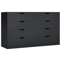Sikaic Dresser 8 Drawers Dresser with Large Capacity for Living Room Black Black / Engineered Wood / Modern