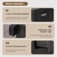 Sikaic Dresser Fluted Tall Dresser with 6 Drawers Black Black / Engineered Wood / Modern