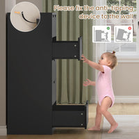 Sikaic Dresser Tall Dresser with 6 Drawers Black Black / Engineered Wood / Modern