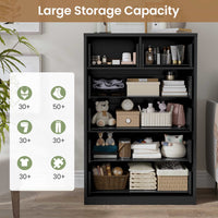 Sikaic Dresser Tall Dresser with 6 Drawers Black Black / Engineered Wood / Modern