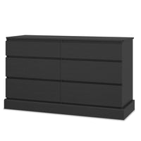 Sikaic Dresser 51.5 Inches Wide 6 Drawers Dresser Black Black / Modern