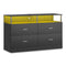 Sikaic Dresser Dresser with 4 Drawers Charging Station Black Black / Modern