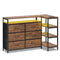 Sikaic Dresser Corner L Shaped LED TV Stand Convertible Dresser Brown Brown / Engineered Wood / Modern