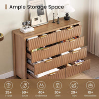 Sikaic Dresser Fluted Dresser with 8 Drawers Brown Brown / Engineered Wood / Modern